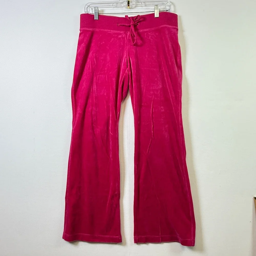 OLD NAVY Pink Velour Zip Hoodie and Wide‎ Leg Pant Tracksuit Set Medium Petite